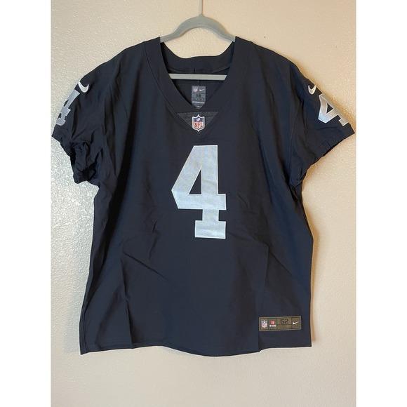 Men's size 52 NWOT Las Vegas Raiders Derek Carr #4 Nike Vapor Elite Jersey Black